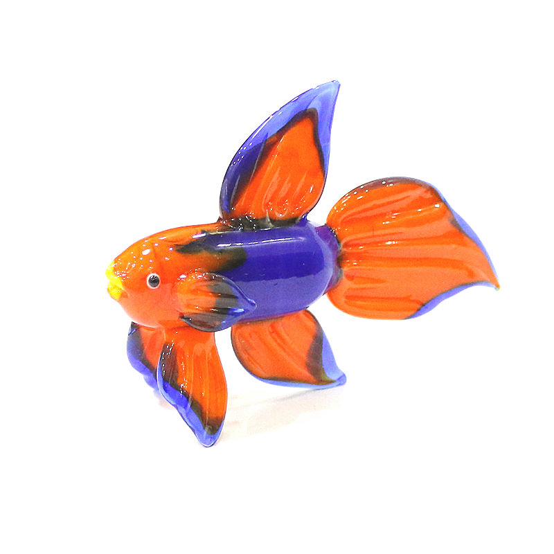 Aquarium Fish Small - Orange Murano Glass Tropical Fish Figurine