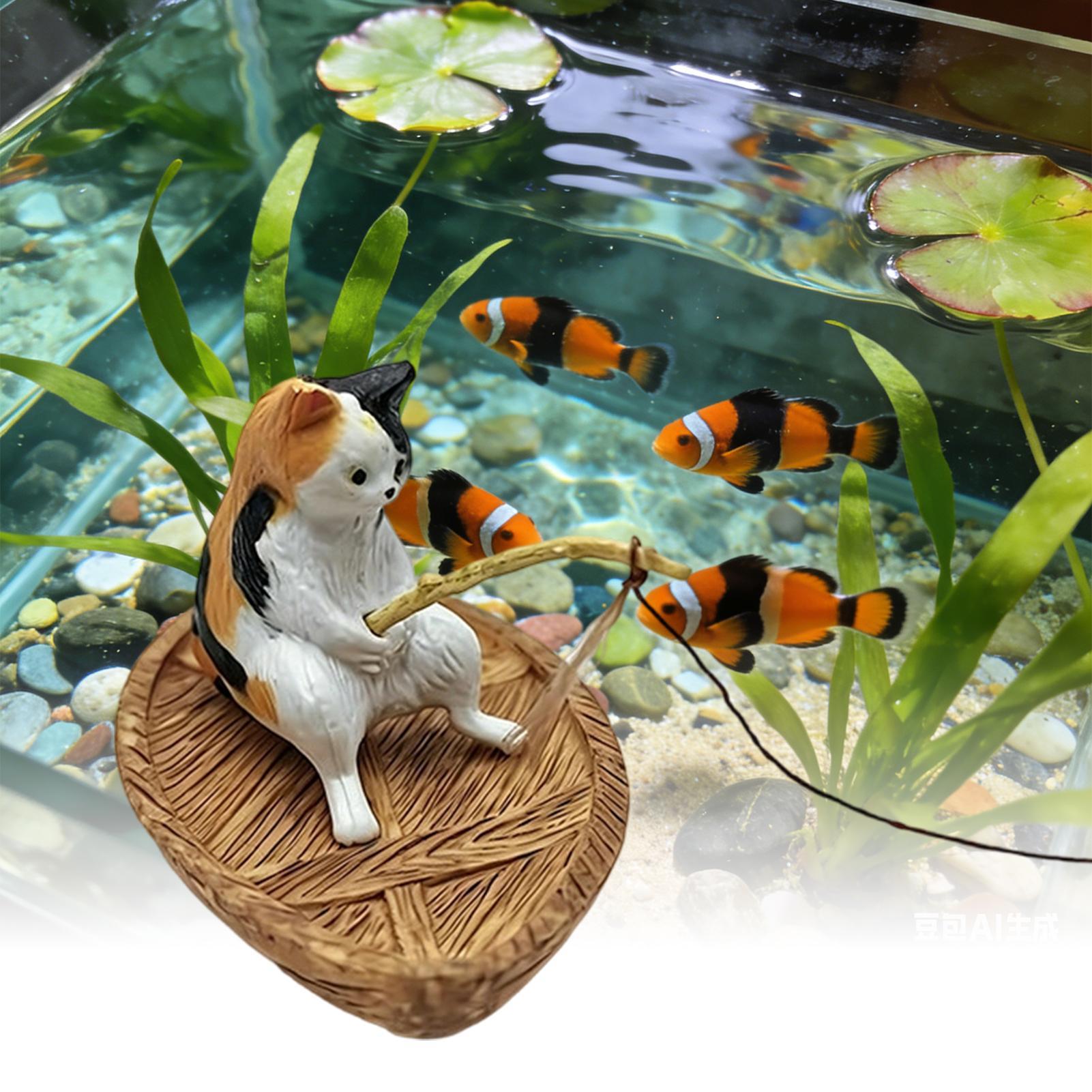 Fish Tank Decor Kitten Fishing - огляд і ціна Fish Toys For Aquarium