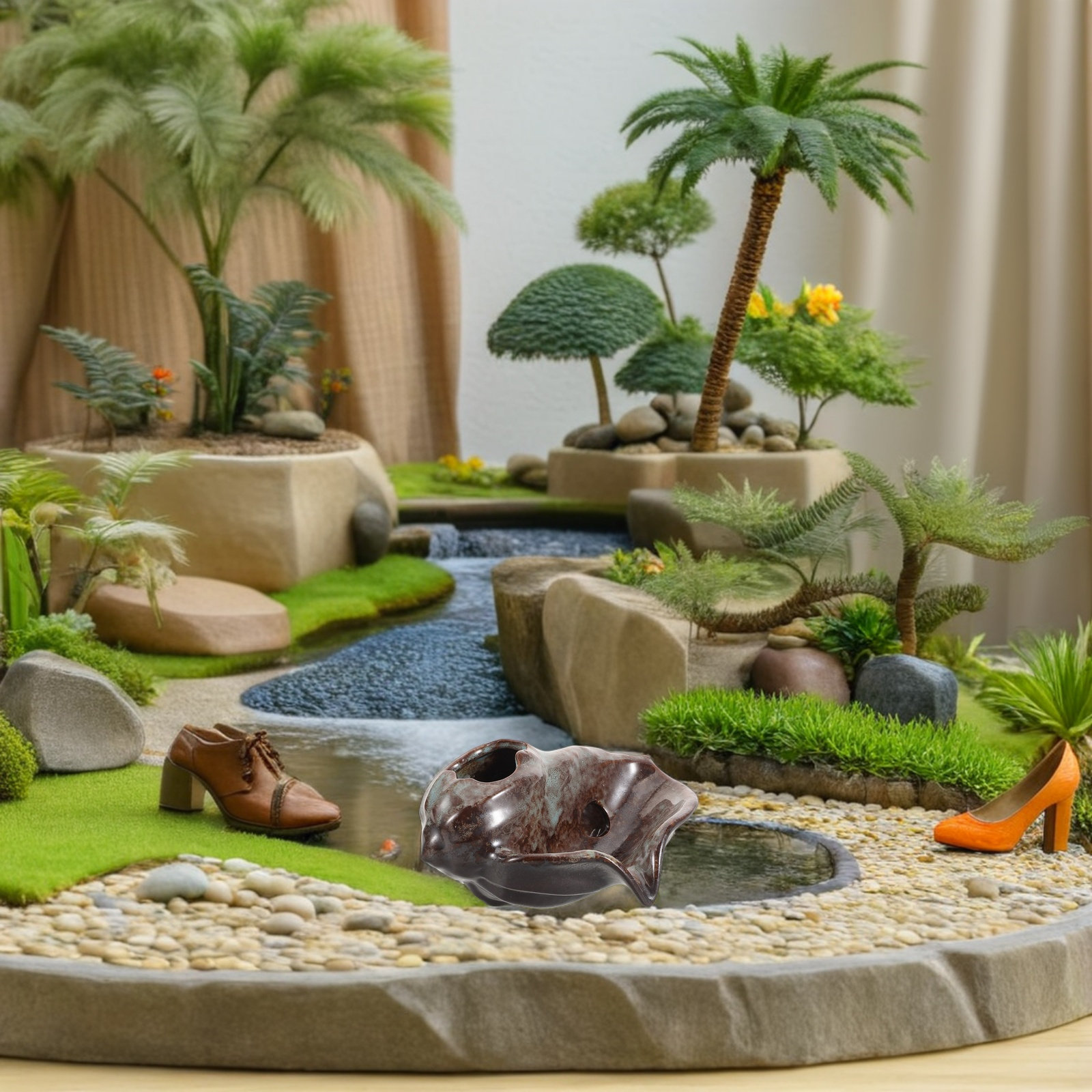 Ceramic Jar Fountain Waterfall - огляд і ціна Aquarium Fish Tank