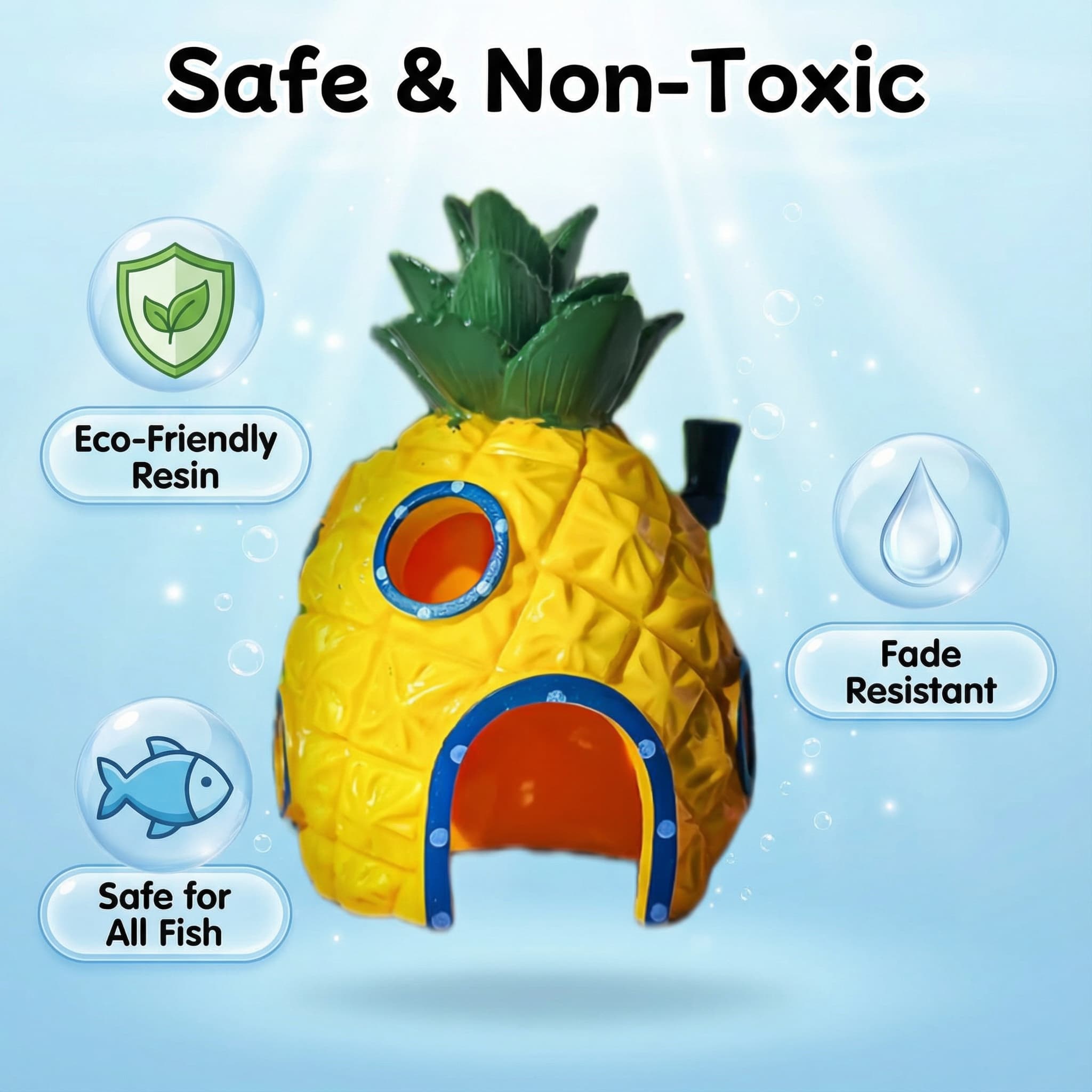 Pineapple House Aquarium Decor - огляд і ціна Aquarium Fish Hiding Places